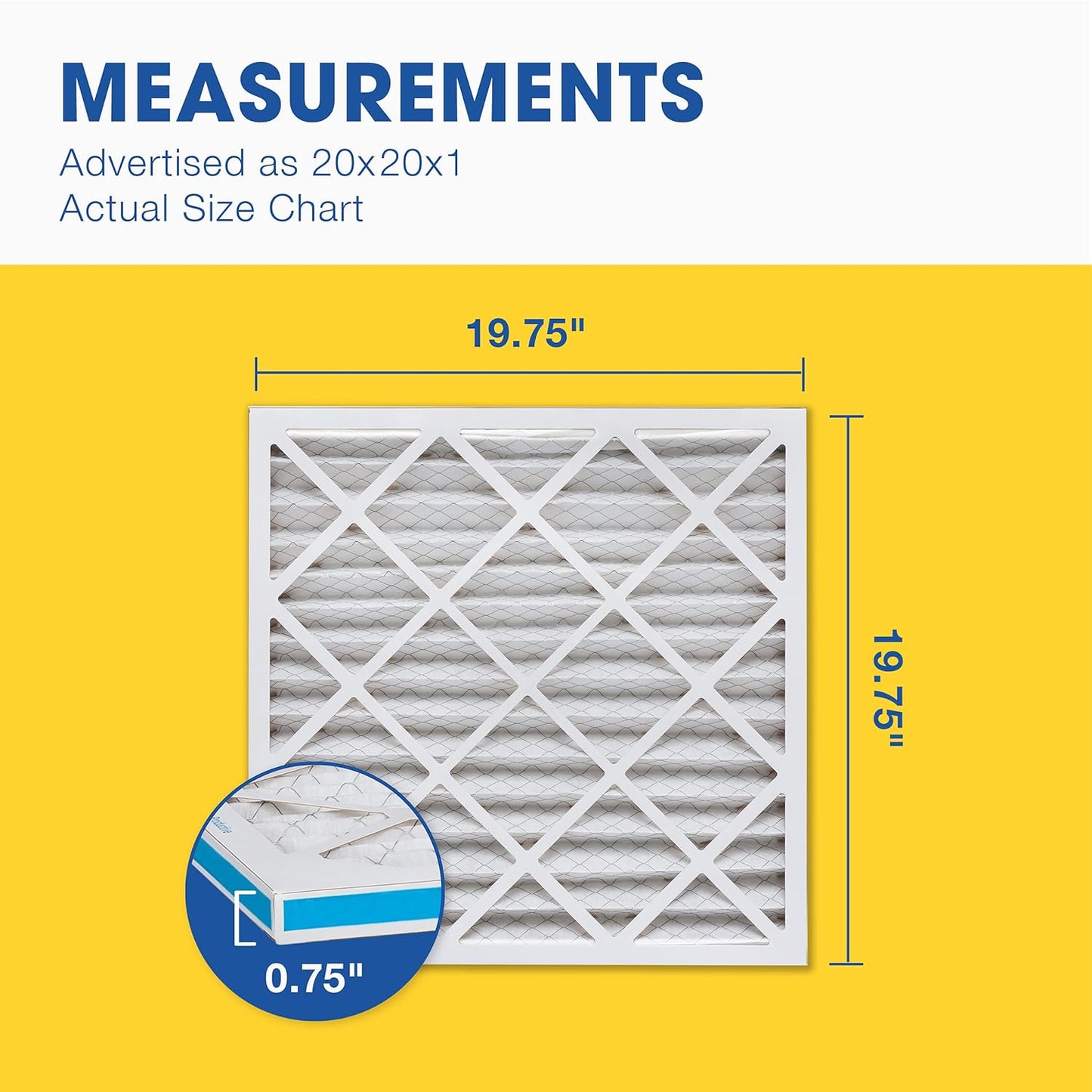 Aerostar 12x12x1 MERV 8 Pleated Air Filter, AC Furnace Air Filter, 4 Pack (Actual Size: 11 3/4" x 11 3/4" x 3/4")