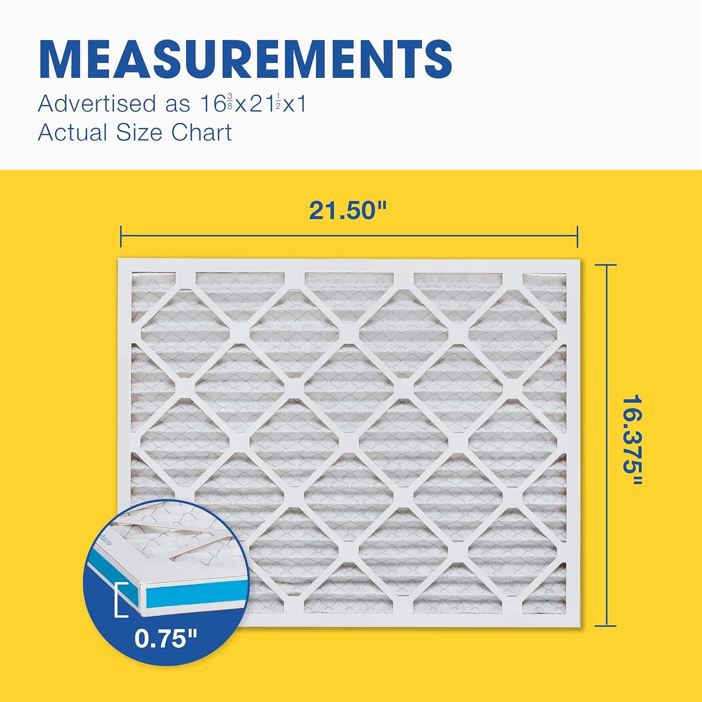 Aerostar 12x12x1 MERV 8 Pleated Air Filter, AC Furnace Air Filter, 4 Pack (Actual Size: 11 3/4" x 11 3/4" x 3/4")