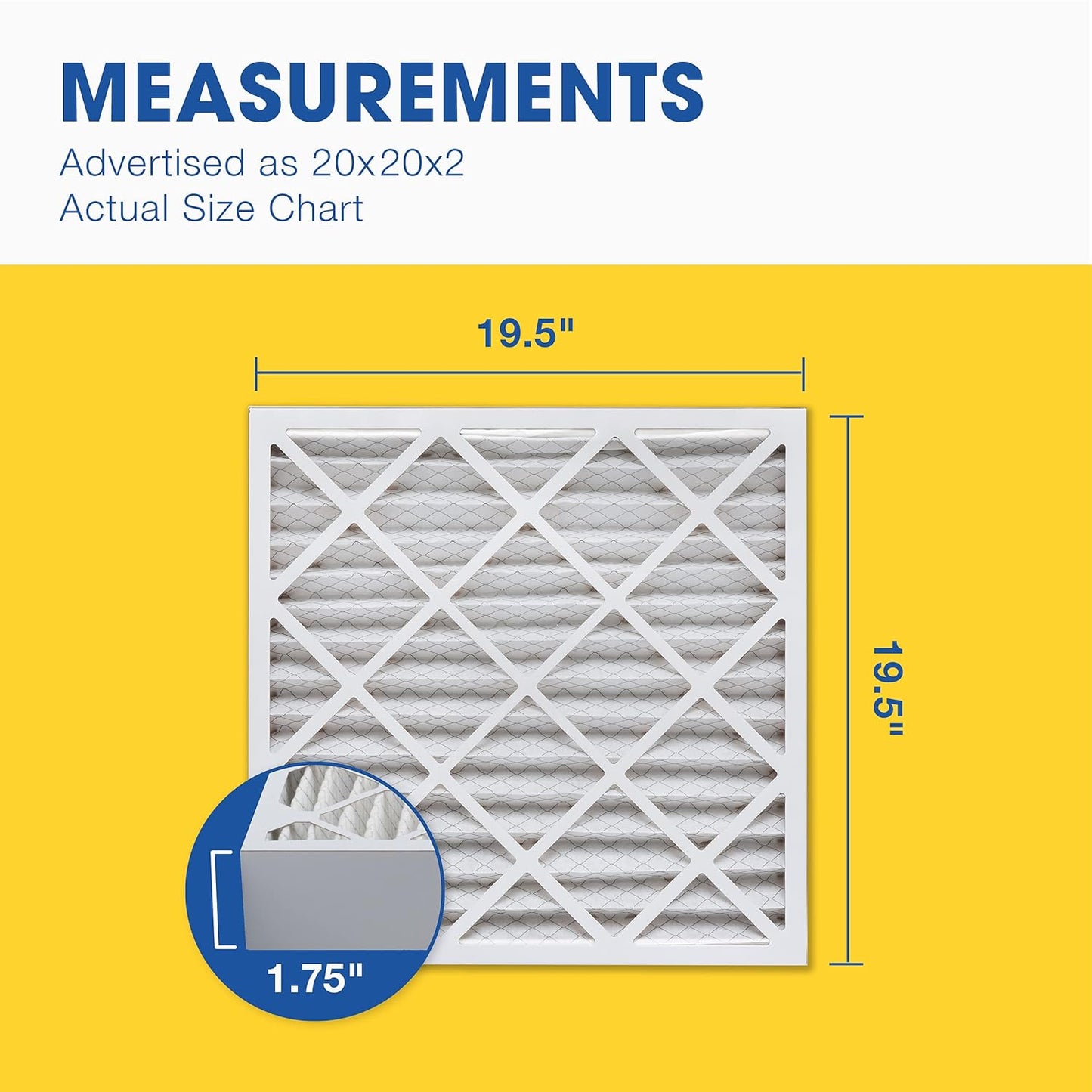 Aerostar 12x12x1 MERV 8 Pleated Air Filter, AC Furnace Air Filter, 4 Pack (Actual Size: 11 3/4" x 11 3/4" x 3/4")
