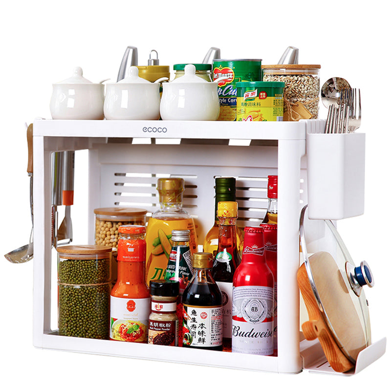 Double-layer kitchen shelf knife rack storage box
