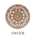 European Classical Rubber Wood Carving Decoration, Home Decoration, Solid Wood Decal, Home Craft, Wood Circle Decoration