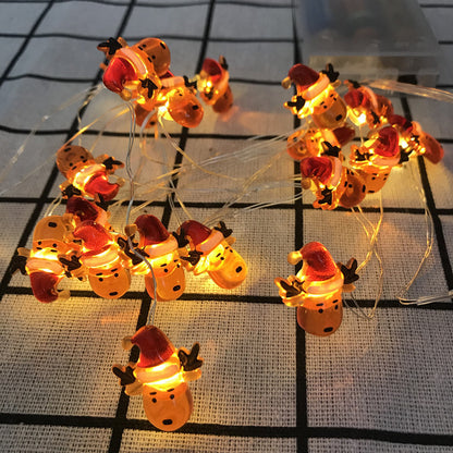 Christmas decoration deer snowman five-pointed star snowflake small cane christmas tree lantern