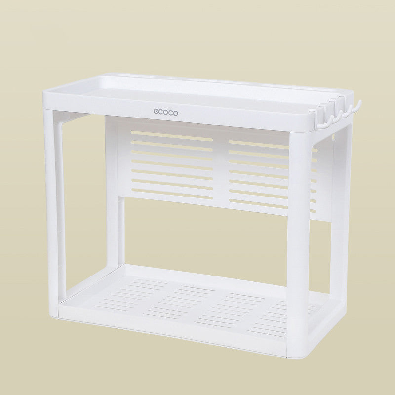 Double-layer kitchen shelf knife rack storage box