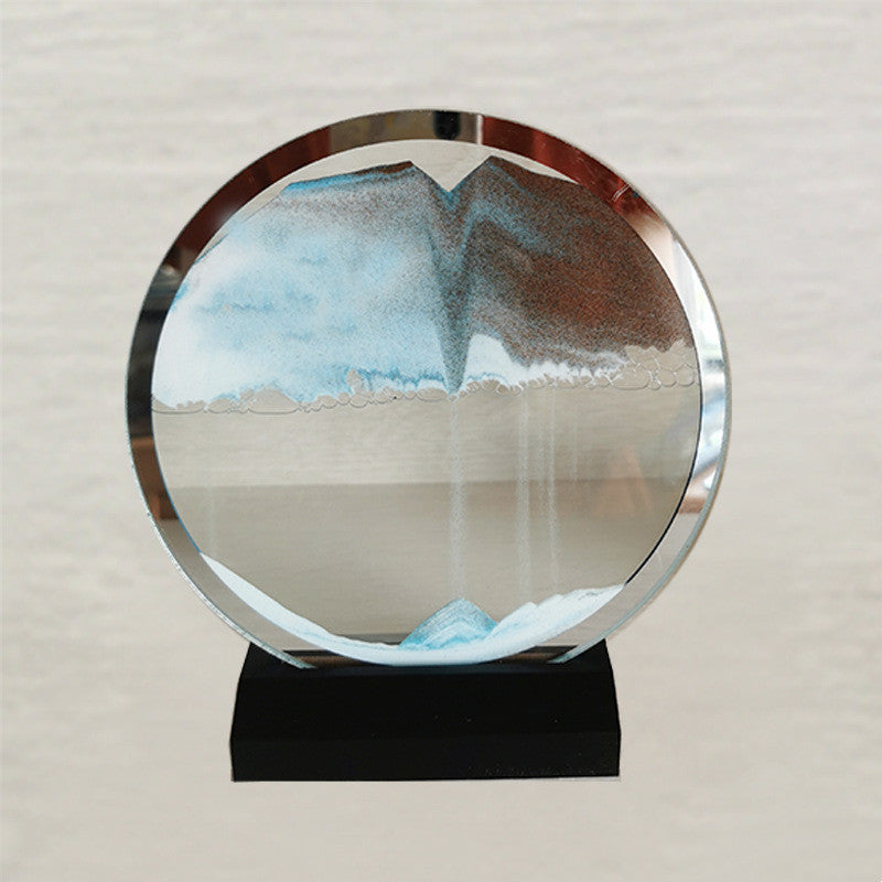 Round Quicksand Painting Decorations Ornaments Glass Crafts