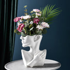 Portrait Ceramic Vase - White