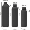 Axooms Stainless Steel Water Bottle - Double Wall Insulated Water Bottle, Fitness Sport Water Bottle, Leak Proof with Carry Rubber Handle, Thermo Flask For Hot & Cold, Matte Finishing - Black, 500 ML
