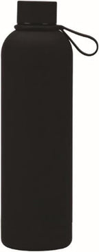 Axooms Stainless Steel Water Bottle - Double Wall Insulated Water Bottle, Fitness Sport Water Bottle, Leak Proof with Carry Rubber Handle, Thermo Flask For Hot & Cold, Matte Finishing - Black, 500 ML