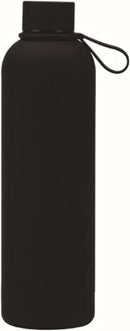 Axooms Stainless Steel Water Bottle - Double Wall Insulated Water Bottle, Fitness Sport Water Bottle, Leak Proof with Carry Rubber Handle, Thermo Flask For Hot & Cold, Matte Finishing - Black, 500 ML