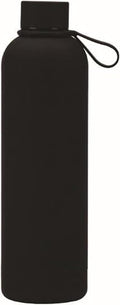 Axooms Stainless Steel Water Bottle - Double Wall Insulated Water Bottle, Fitness Sport Water Bottle, Leak Proof with Carry Rubber Handle, Thermo Flask For Hot & Cold, Matte Finishing - Black, 500 ML