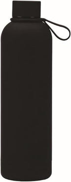 Axooms Stainless Steel Water Bottle - Double Wall Insulated Water Bottle, Fitness Sport Water Bottle, Leak Proof with Carry Rubber Handle, Thermo Flask For Hot & Cold, Matte Finishing - Black, 500 ML