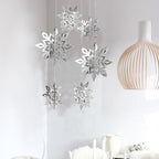 6 Pcs/Set Cardboard 3D Hollow Snowflake Hanging Ornaments New Year's Christmas Decorations for Home Party Decoration - Axooms