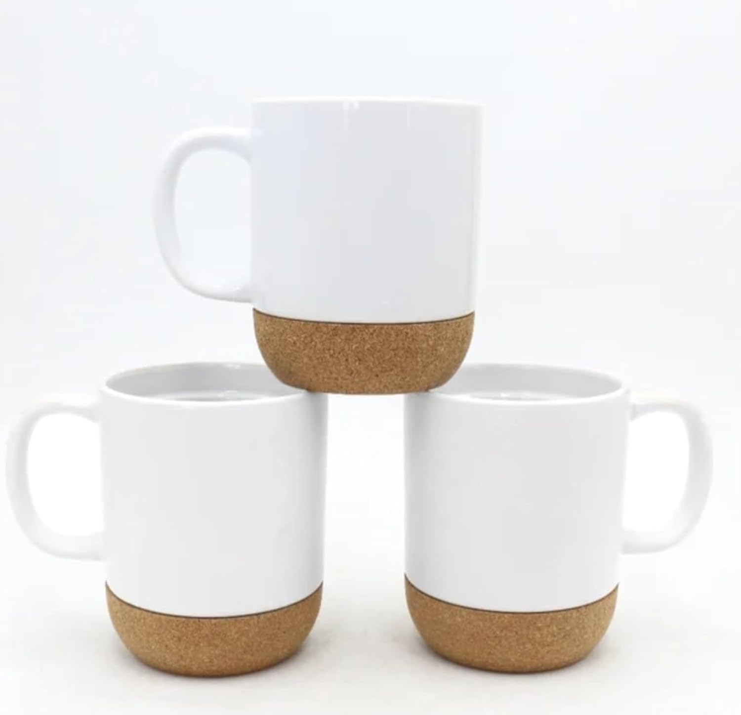 Axooms 13oz Ceramic Coffee Mug with Insulated Cork Base and Splash Proof Lid - Reusable Coffee Cup with Handle for Home & Office, Ideal Gift for Men & Women, Travel Mug for Hot & Cold Drinks (White)