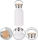 Axooms 500ml Stainless Steel Sport Water Bottle - Double Wall Insulated, Reusable Sublimation Thermos Flask Vacuum Metal Bottle with Handle & Leakproof Lid for Cyclists, Runners & Hikers (1pc, White)