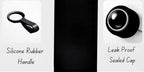Axooms Stainless Steel Water Bottle - Double Wall Insulated Water Bottle, Fitness Sport Water Bottle, Leak Proof with Carry Rubber Handle, Thermo Flask For Hot & Cold, Matte Finishing - Black, 500 ML