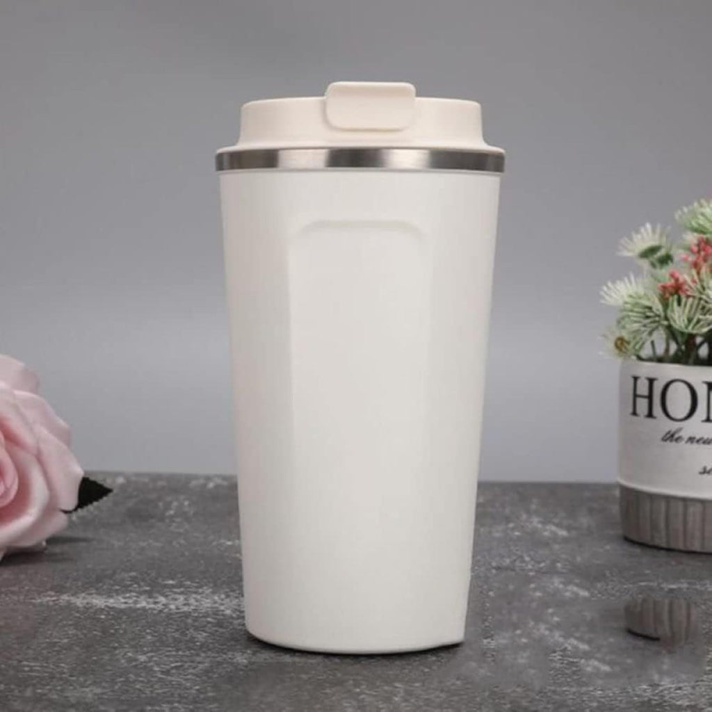 Axooms Stainless Steel Travel Coffee Mug Vacuum Insulated Tumbler for Hot & Cold Drinks, Leak-Proof Temperature Display Lid Ideal for Home, Car, Office and Outdoor Use – Black & White (Black, 380ml)