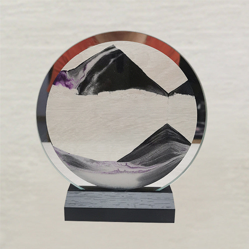 Round Quicksand Painting Decorations Ornaments Glass Crafts