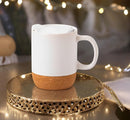 Axooms 13oz Ceramic Coffee Mug with Insulated Cork Base and Splash Proof Lid - Reusable Coffee Cup with Handle for Home & Office, Ideal Gift for Men & Women, Travel Mug for Hot & Cold Drinks (White)