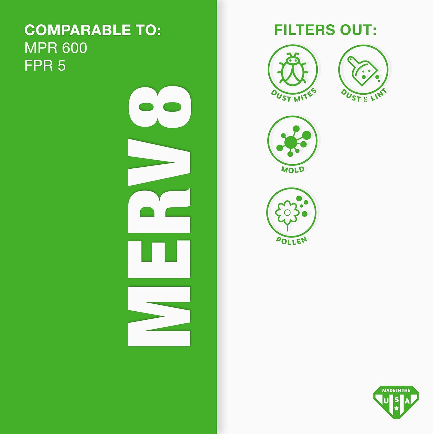 Aerostar 12x12x1 MERV 8 Pleated Air Filter, AC Furnace Air Filter, 4 Pack (Actual Size: 11 3/4" x 11 3/4" x 3/4")