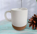 Axooms 13oz Ceramic Coffee Mug with Insulated Cork Base and Splash Proof Lid - Reusable Coffee Cup with Handle for Home & Office, Ideal Gift for Men & Women, Travel Mug for Hot & Cold Drinks (White)