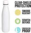 Axooms 500ml Sport Water Bottle Vacuum Thermo Insulated Stainless Steel, Leakproof Double Wall Custom Hot Cola Shape Fitness Water Bottle, Matte Finishing, Keeps Drinks Hot and Cold - (1pc, White)