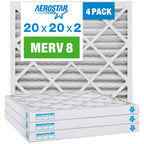 Aerostar 12x12x1 MERV 8 Pleated Air Filter, AC Furnace Air Filter, 4 Pack (Actual Size: 11 3/4" x 11 3/4" x 3/4")