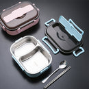 Stainless Steel Compartment Lunch Box Portable Square
