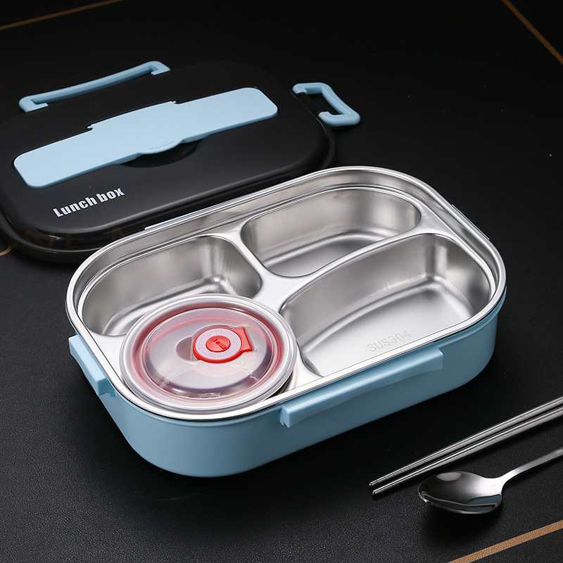 Stainless Steel Compartment Lunch Box Portable Square