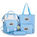 Big Clip Four-Piece Set Of Casual College Students Ladies Backpack