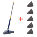 New Iengthened Triangular Mop 360-Degree Telescopic Rotatable Adjustable Floor Cleaning Mop Absorbent Wet And Dry Dual-use Clean