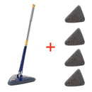 New Iengthened Triangular Mop 360-Degree Telescopic Rotatable Adjustable Floor Cleaning Mop Absorbent Wet And Dry Dual-use Clean