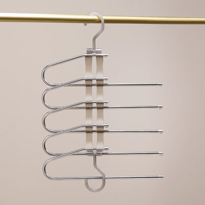 New Transparent Folding Trouser Rack Multi-functional Multi-layer Trouser Hanger Household Magic Seamless Trouser Clip Wardrobe Storage