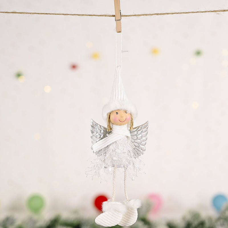 Christmas Creative New Christmas Decoration Supplies Fluffy Wings Girl Pendant Little Angel Pendant Pendant