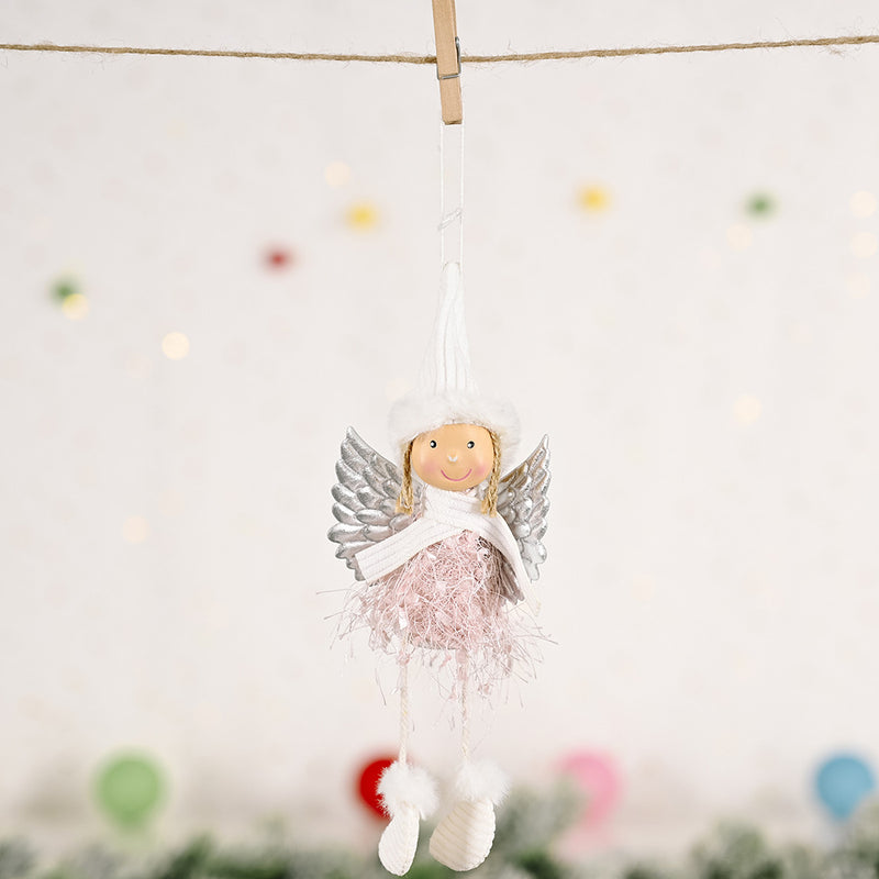Christmas Creative New Christmas Decoration Supplies Fluffy Wings Girl Pendant Little Angel Pendant Pendant
