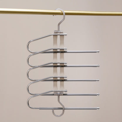 New Transparent Folding Trouser Rack Multi-functional Multi-layer Trouser Hanger Household Magic Seamless Trouser Clip Wardrobe Storage