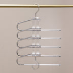 New Transparent Folding Trouser Rack Multi-functional Multi-layer Trouser Hanger Household Magic Seamless Trouser Clip Wardrobe Storage