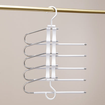 New Transparent Folding Trouser Rack Multi-functional Multi-layer Trouser Hanger Household Magic Seamless Trouser Clip Wardrobe Storage