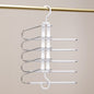 New Transparent Folding Trouser Rack Multi-functional Multi-layer Trouser Hanger Household Magic Seamless Trouser Clip Wardrobe Storage