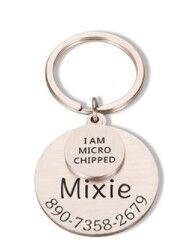 Fashion Pet I'm MICRO Dog Anti-Lost Carving Brand Collar Label Pendant Keychain Jewelry Pendant