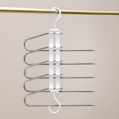 New Transparent Folding Trouser Rack Multi-functional Multi-layer Trouser Hanger Household Magic Seamless Trouser Clip Wardrobe Storage