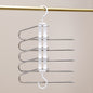 New Transparent Folding Trouser Rack Multi-functional Multi-layer Trouser Hanger Household Magic Seamless Trouser Clip Wardrobe Storage