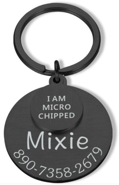 Fashion Pet I&#039;m MICRO Dog Anti-Lost Carving Brand Collar Label Pendant Keychain Jewelry Pendant