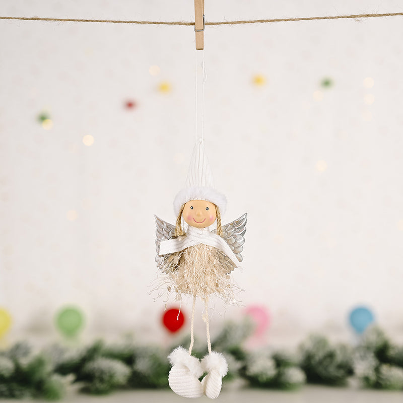 Christmas Creative New Christmas Decoration Supplies Fluffy Wings Girl Pendant Little Angel Pendant Pendant