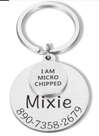 Fashion Pet I'm MICRO Dog Anti-Lost Carving Brand Collar Label Pendant Keychain Jewelry Pendant