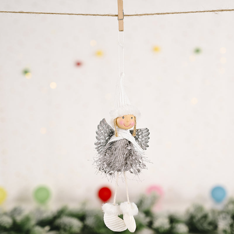 Christmas Creative New Christmas Decoration Supplies Fluffy Wings Girl Pendant Little Angel Pendant Pendant