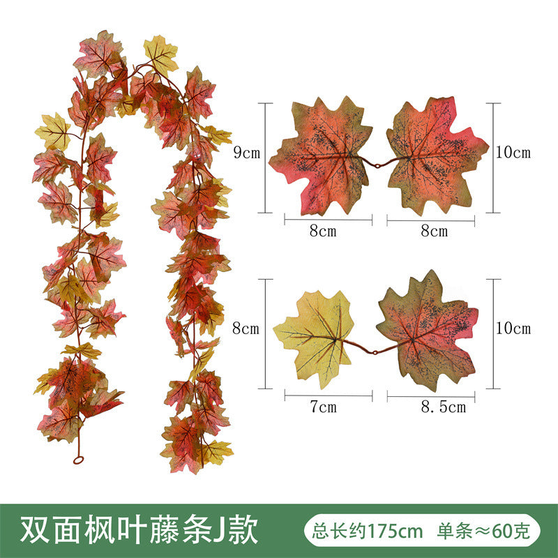 Amazon Harvest Festival Simulation Maple Leaf Rattan Thanksgiving Christmas Decoration Rattan Spot