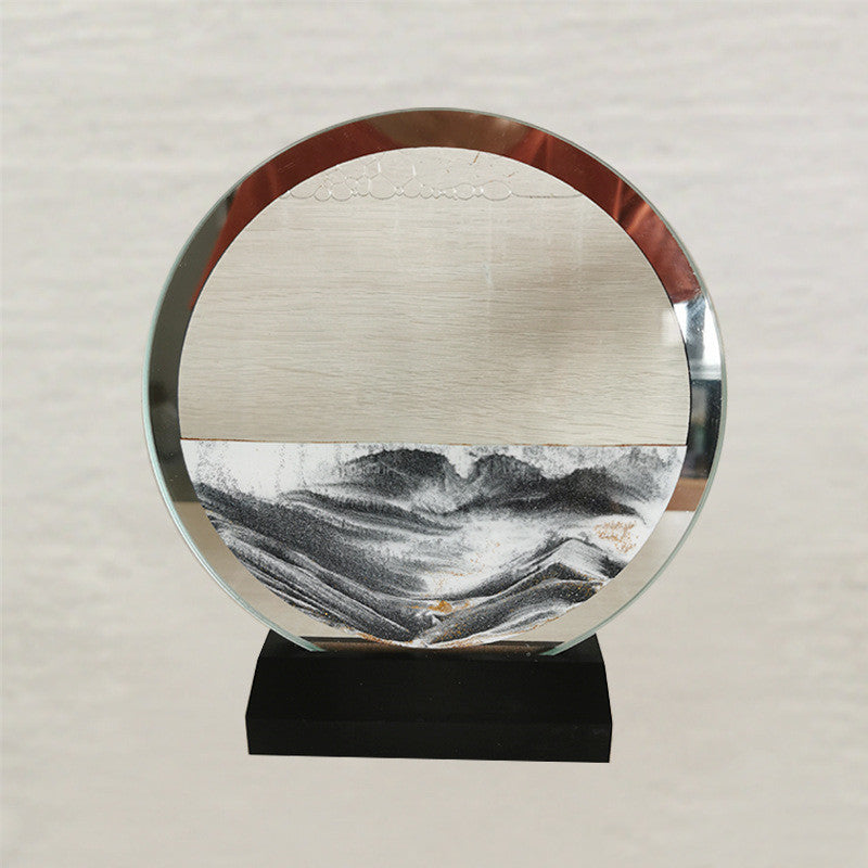 Round Quicksand Painting Decorations Ornaments Glass Crafts