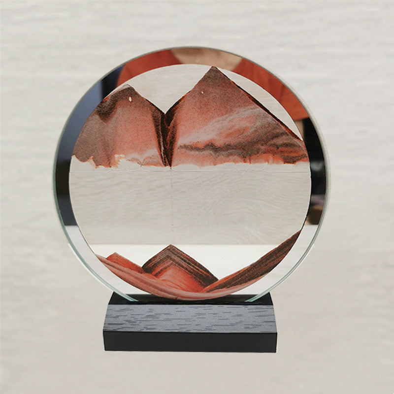 Round Quicksand Painting Decorations Ornaments Glass Crafts