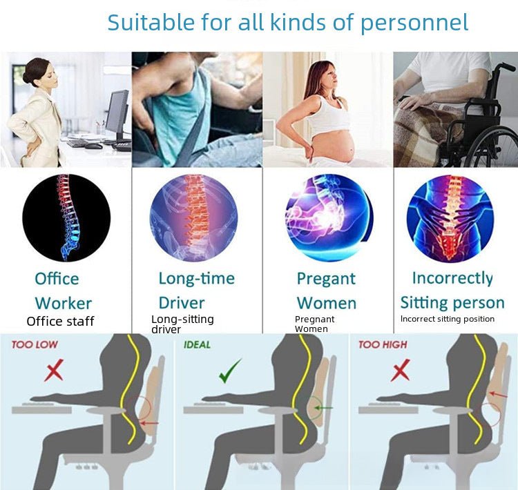 Amazon Hot Sale Memory Foam Car Waist Ergonomic Backrest Cushion For Office Chair Car Wheelchair - Axooms