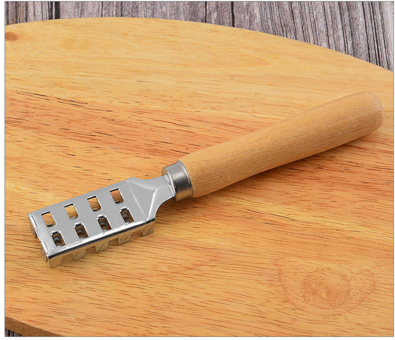 Household Wooden Handle Fish Scale Scraper