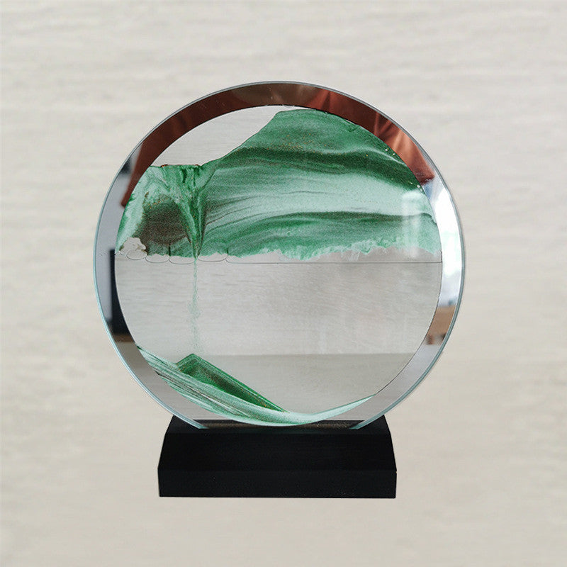 Round Quicksand Painting Decorations Ornaments Glass Crafts